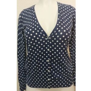 Old Navy cardigan blue with white polka dots